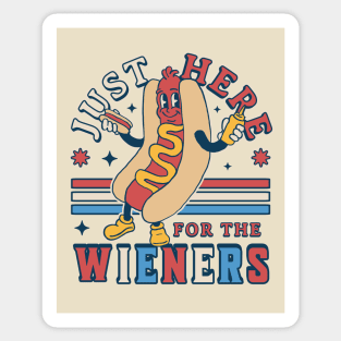 I'm Just Here for the Wieners - 4th of July Hot Dog Funny Sticker